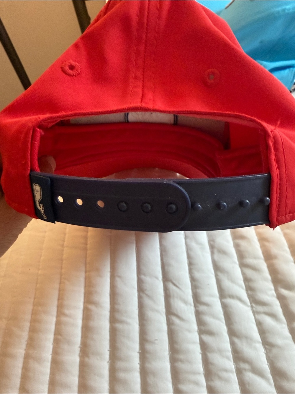 Vineyard Vines Red Cap with White Whale and Blue Ring - Picture 3 of 4